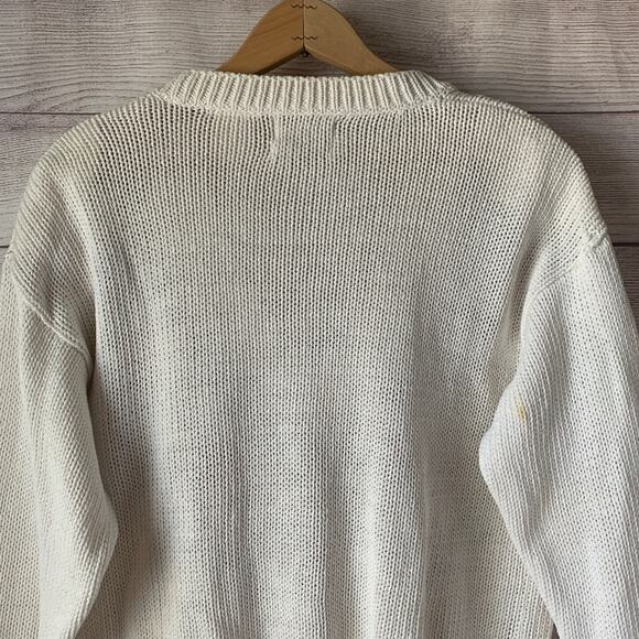 Vintage Jantzen Embroidered by Hand Sweater Floral V Neck Size Medium - Picture 11 of 14